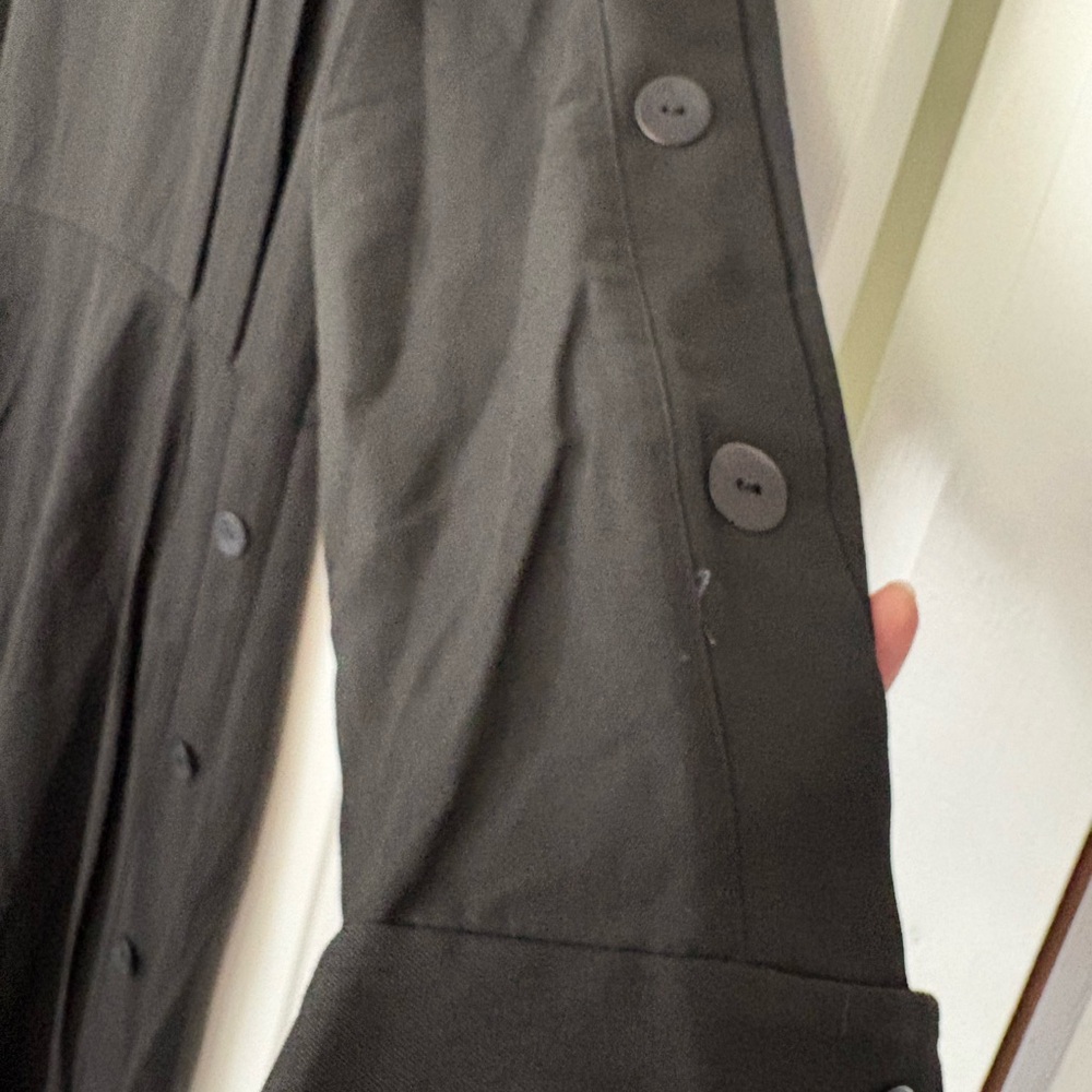 NWT Massimo Dutti Black Long-Sleeve Maxi Dress with Button Detailing. - Picture 2 of 12
